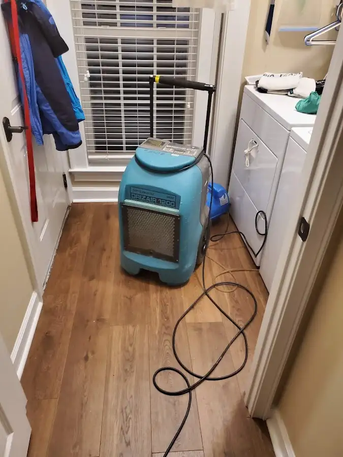 Commercial dehumidifier deployed for Flood Damage Cleanup in Richmond